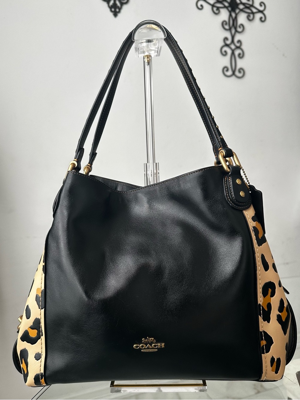 Coach Edie leopard print